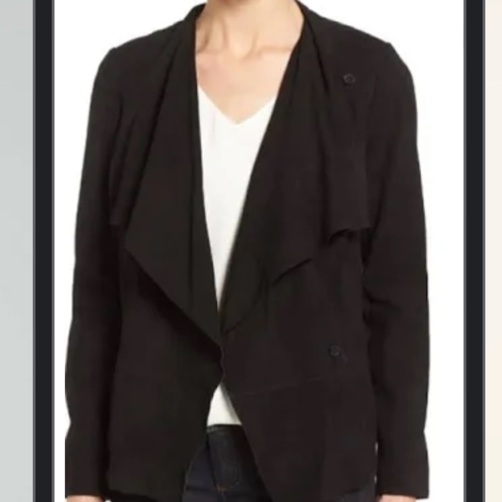 Bernardo black suede drape jacket